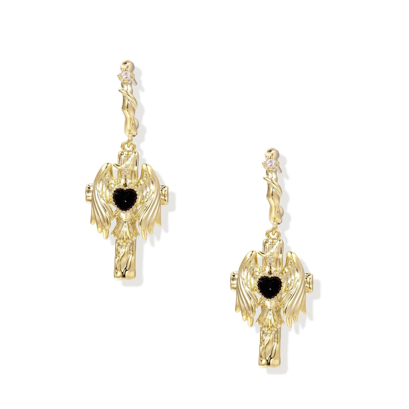 Angel Wings Drop Earrings by AlbaLuxe