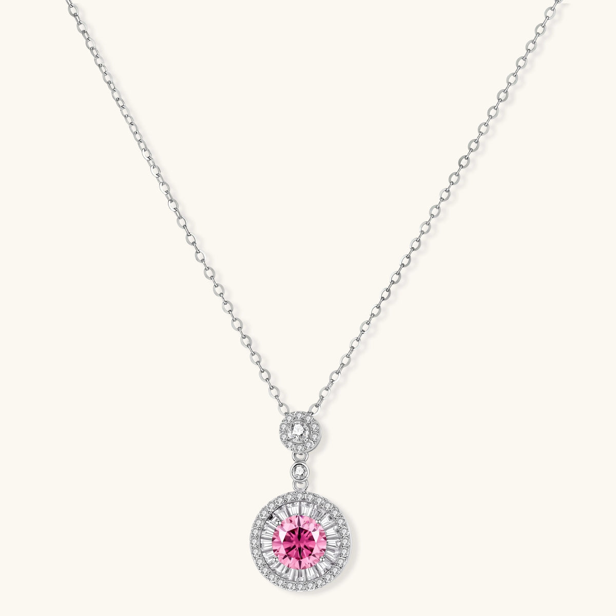Pink Radiance Halo Necklace by AlbaLuxe AlbaLuxe