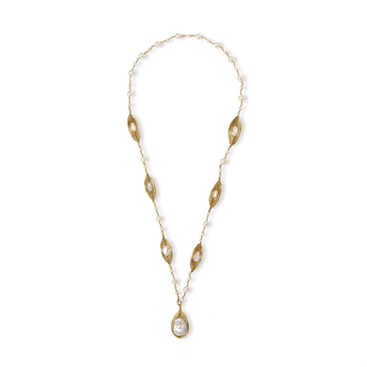 Golden Leaf Baroque Necklace by AlbaLuxe