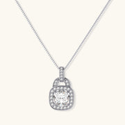 Cushion Halo Moissanite Necklace by AlbaLuxe AlbaLuxe