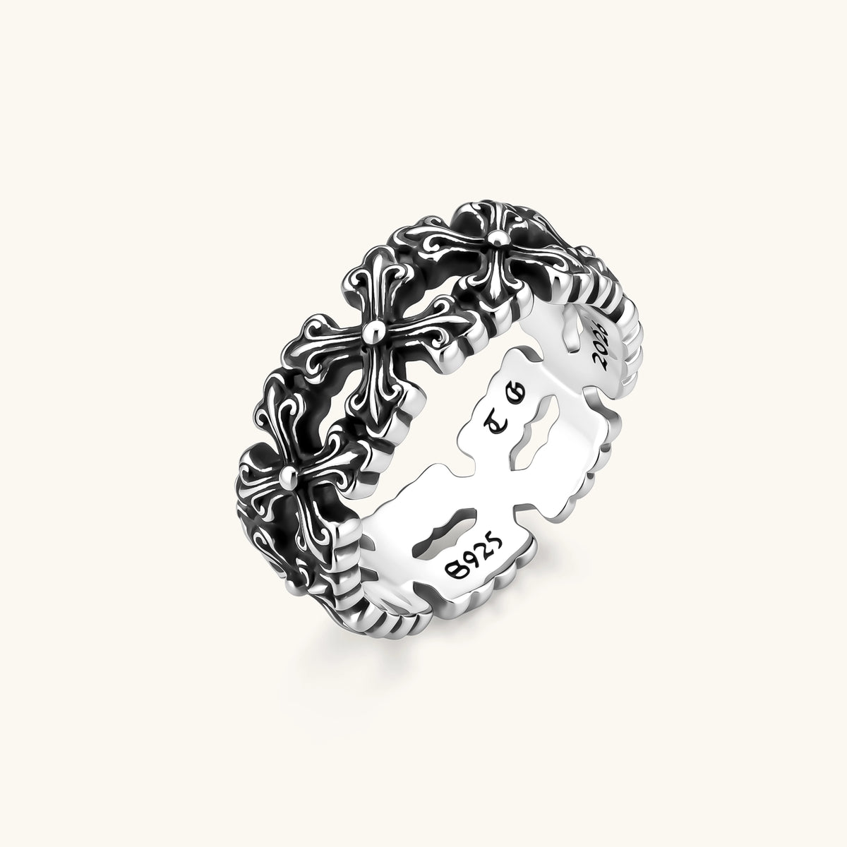 Gothic Cross Band Ring by AlbaLuxe AlbaLuxe