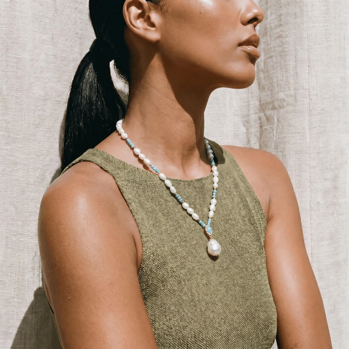 Aqua Bloom Necklace by AlbaLuxe AlbaLuxe