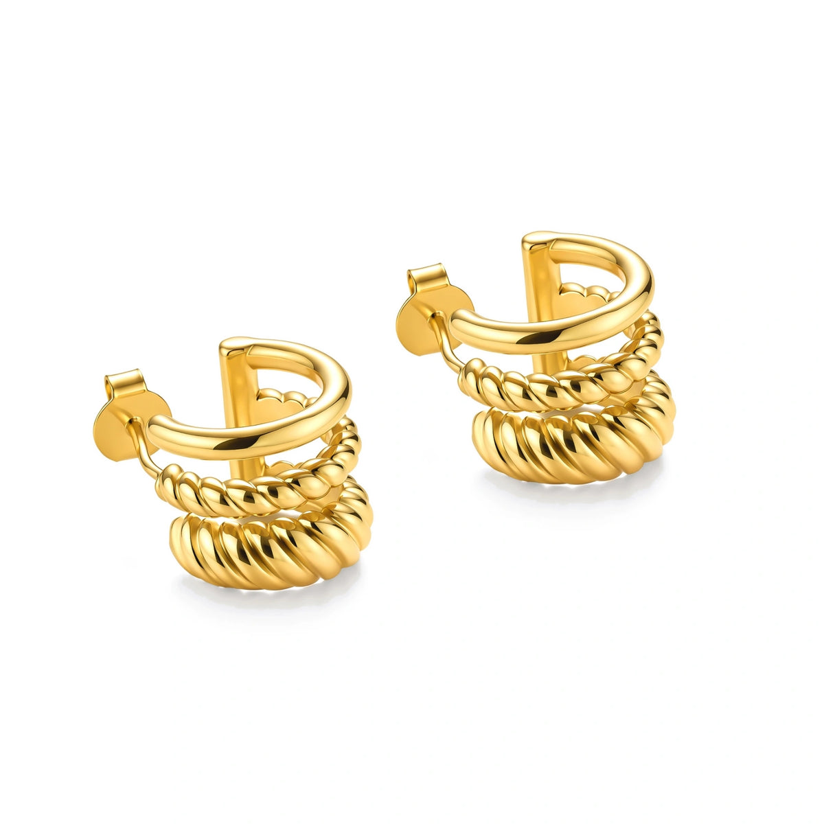 Twisted Triple Hoop Earrings by AlbaLuxe AlbaLuxe