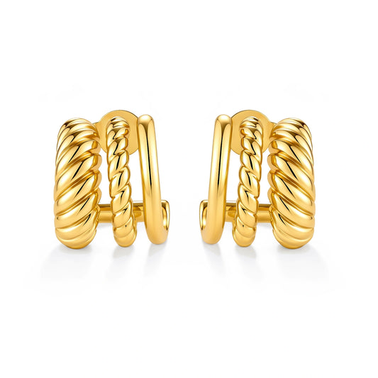 Twisted Triple Hoop Earrings by AlbaLuxe AlbaLuxe