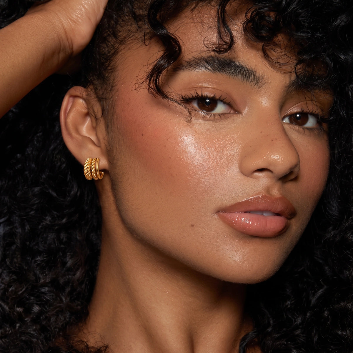 Twisted Triple Hoop Earrings by AlbaLuxe AlbaLuxe