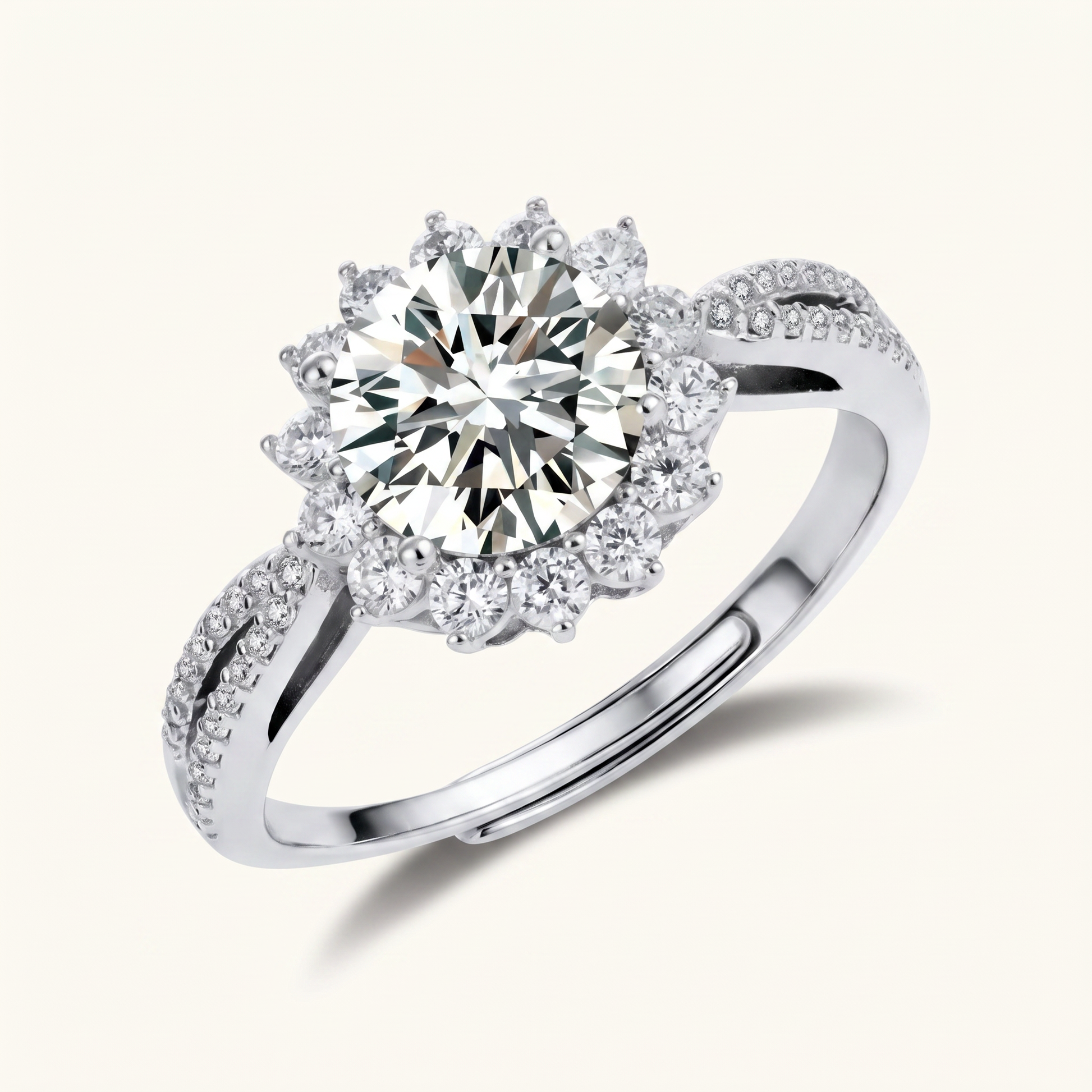 Stellar Halo Moissanite Ring by AlbaLuxe AlbaLuxe