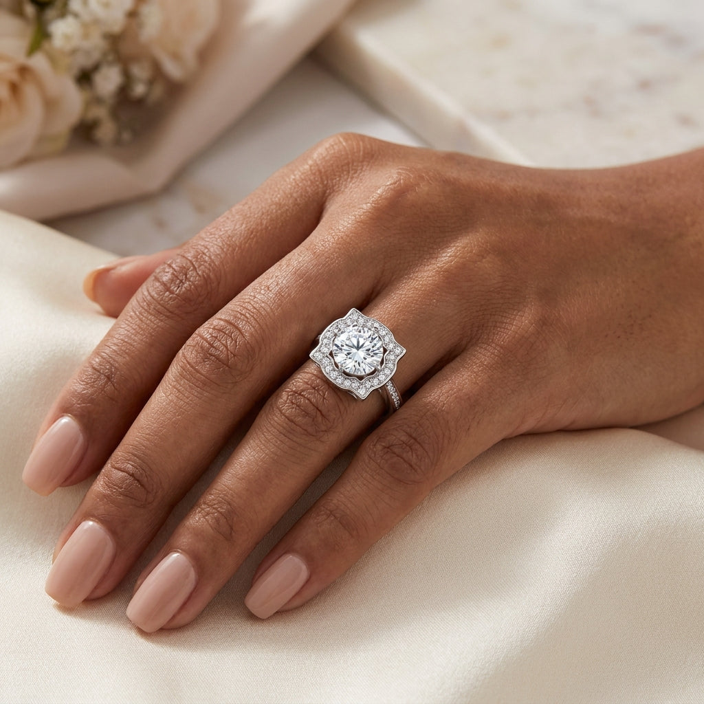 Vintage Crown Moissanite Ring by AlbaLuxe AlbaLuxe