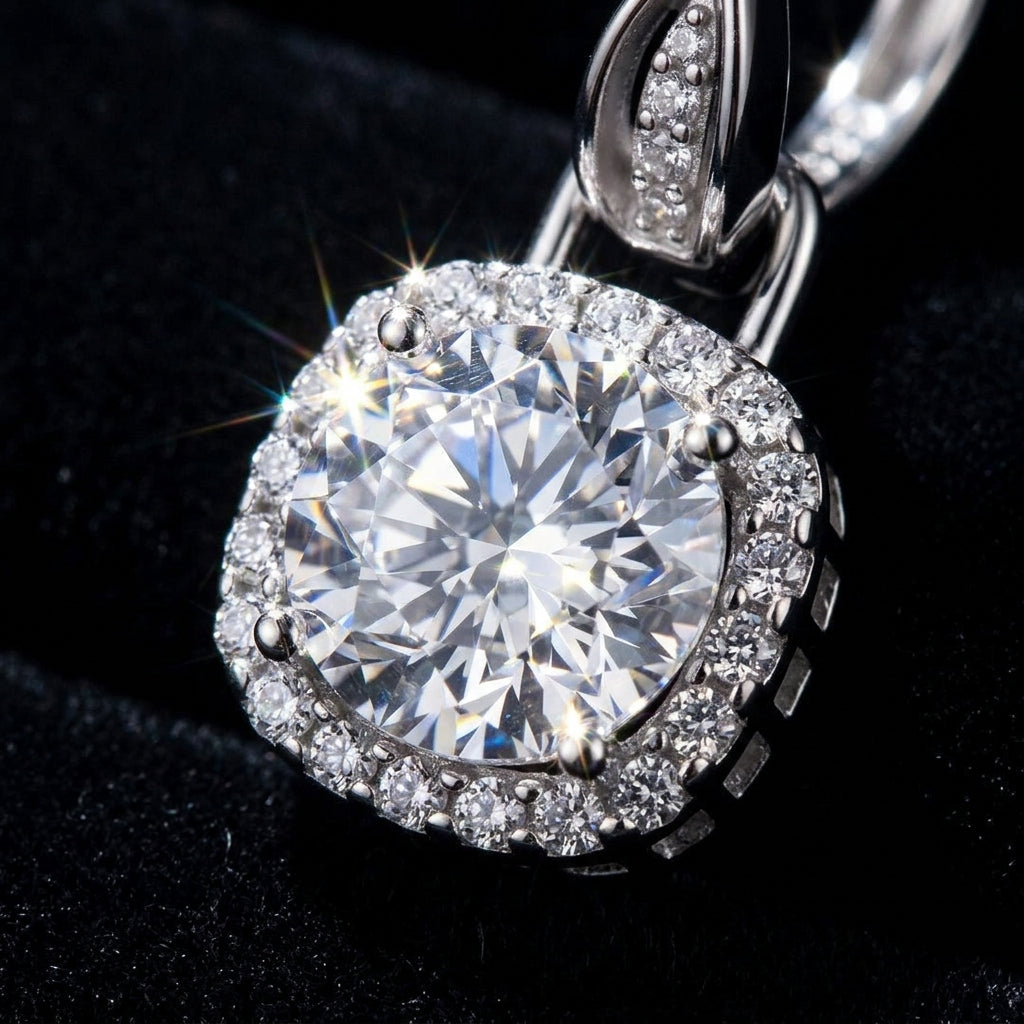 Twisted Infinity Halo Moissanite Earrings by AlbaLuxe AlbaLuxe