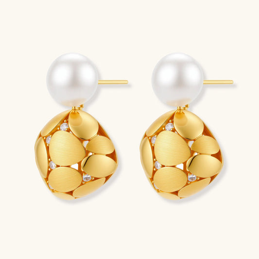 Petal Drop Pearl Earrings by AlbaLuxe AlbaLuxe