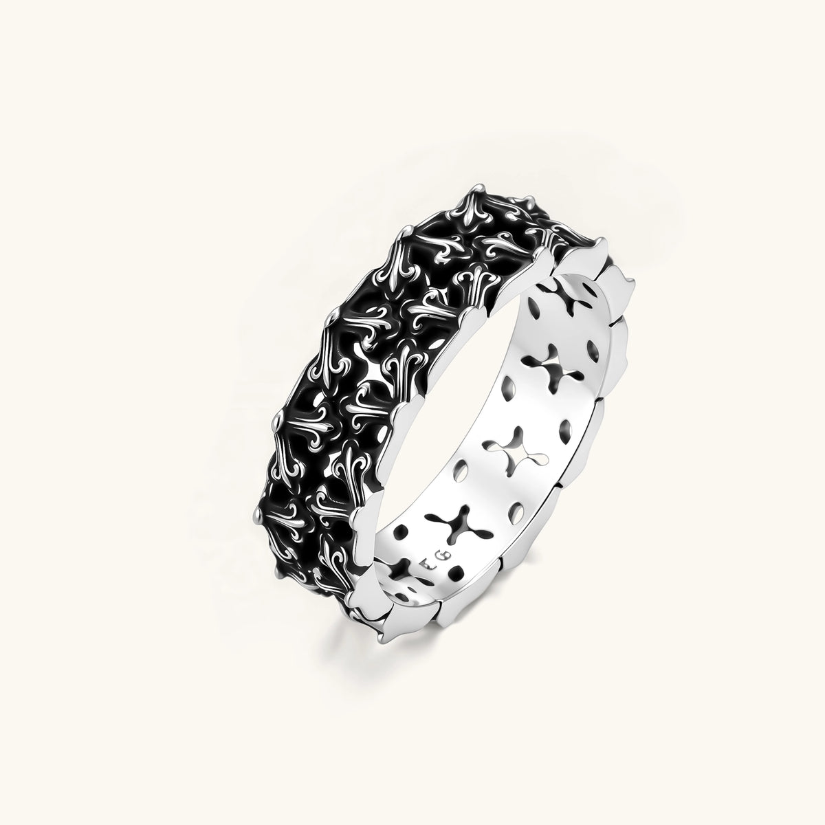 Dark Fleur Band Ring by AlbaLuxe AlbaLuxe