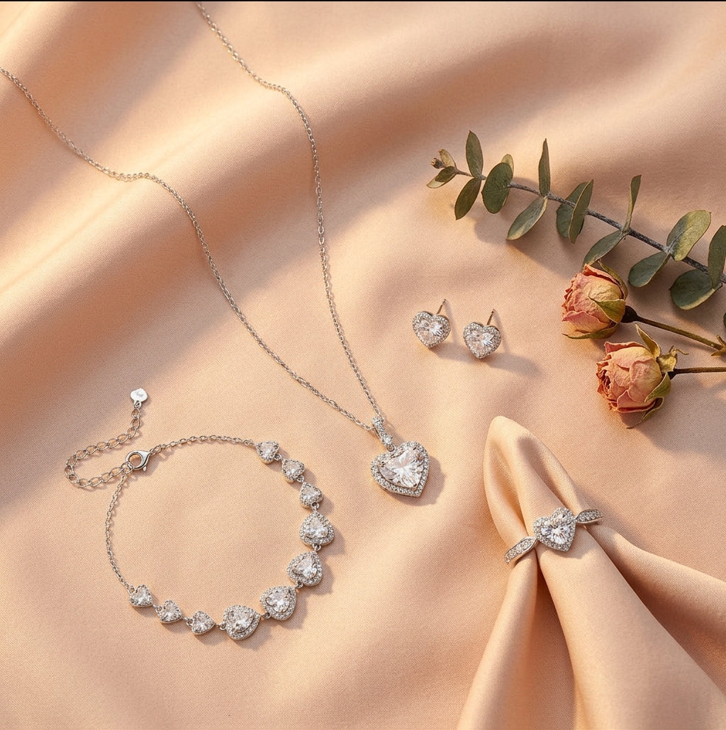 Heart Symphony Moissanite Set by AlbaLuxe AlbaLuxe
