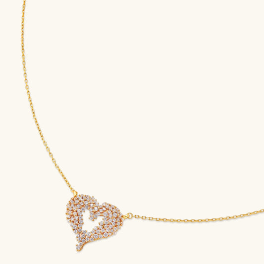 Scattered Heart Necklace by AlbaLuxe AlbaLuxe