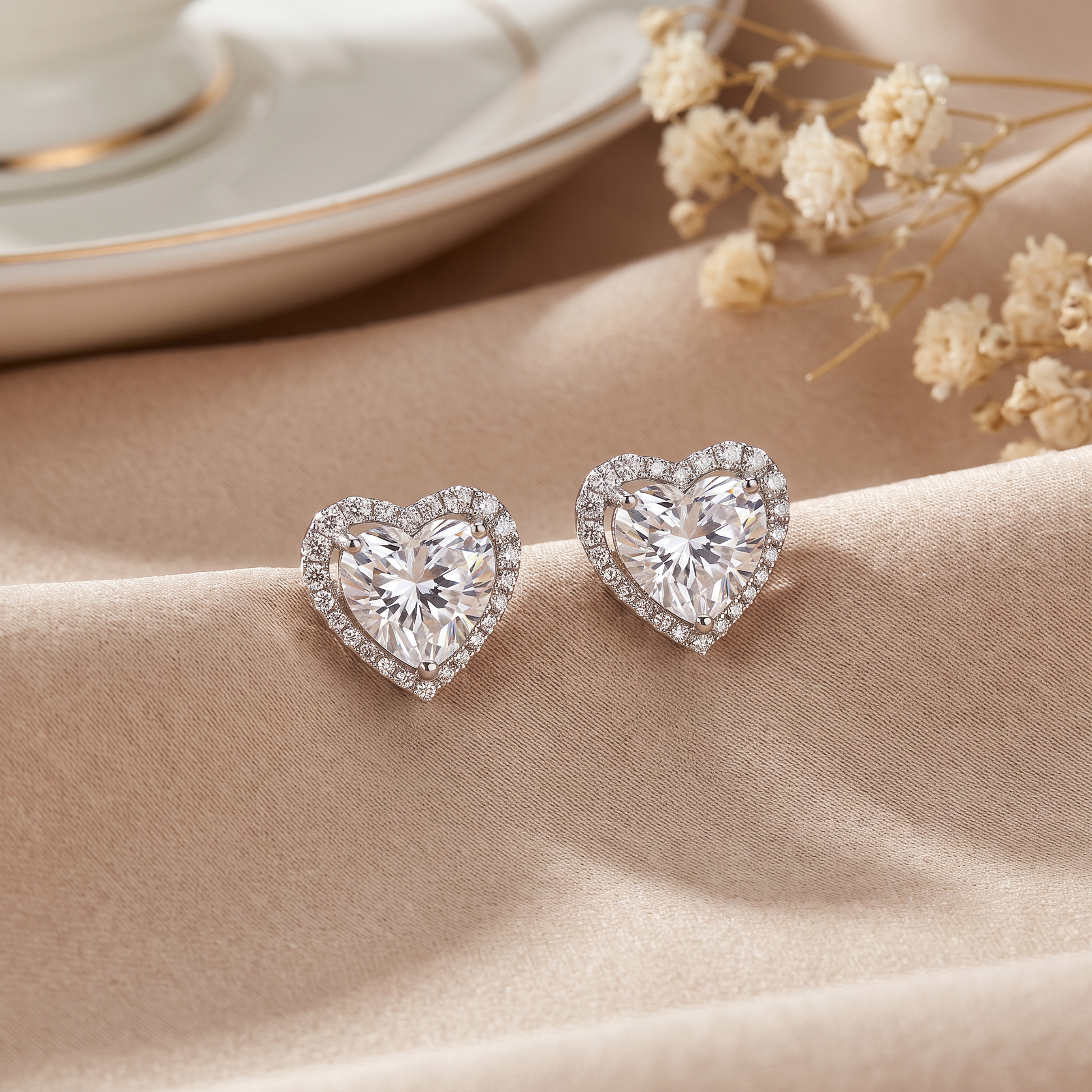 Heart Spark Moissanite Studs by AlbaLuxe AlbaLuxe