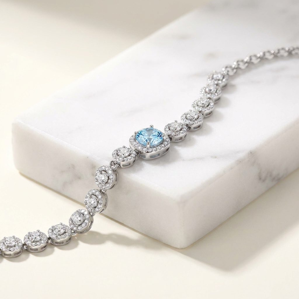 Azure Tennis Bracelet by AlbaLuxe AlbaLuxe