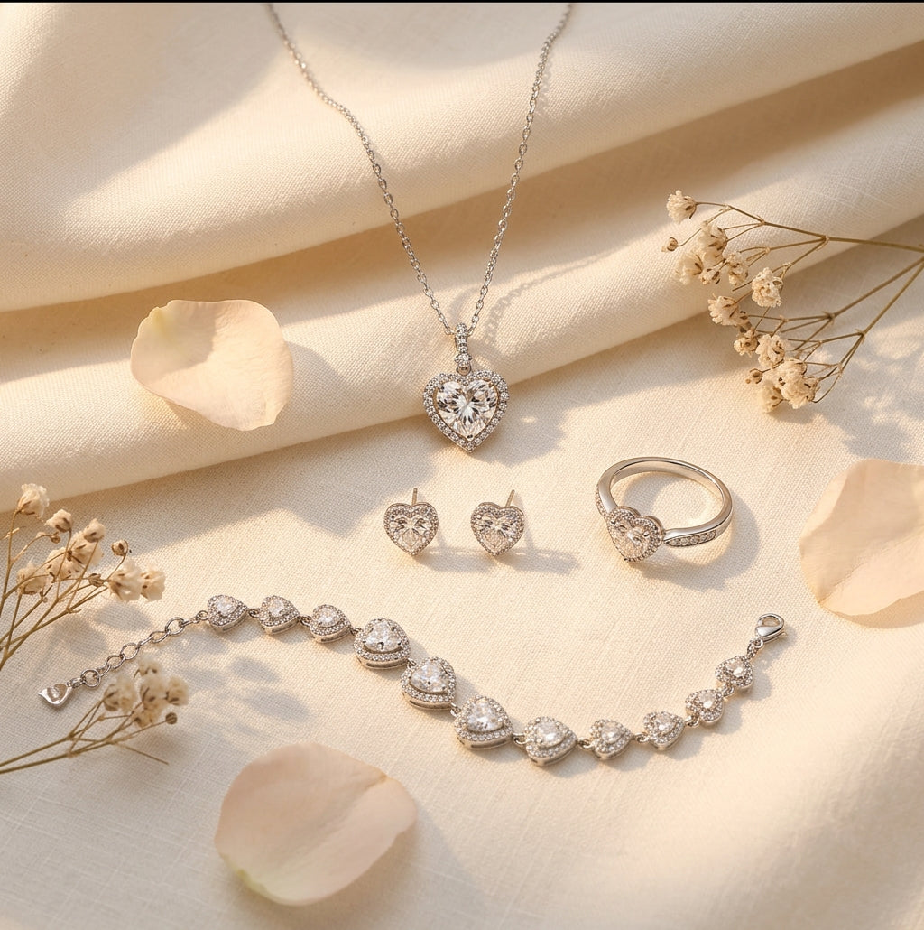 Heart Symphony Moissanite Set by AlbaLuxe AlbaLuxe
