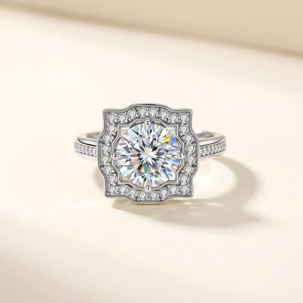 Vintage Crown Moissanite Ring by AlbaLuxe AlbaLuxe