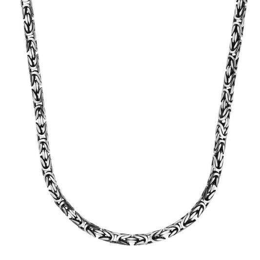 Sterling Silver Gunmetal Finish Byzantine Chain Necklace Alba Luxe
