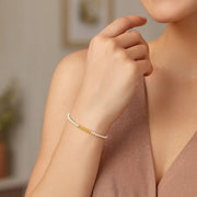 14k Yellow Gold High Polish Freshwater Pearl Pallina Bead Bracelet (2.00 mm) RCJ