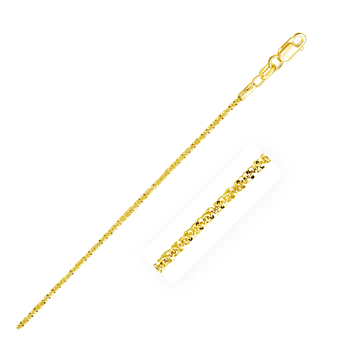 14k Yellow Gold Sparkle Anklet 1.5mm RCJ