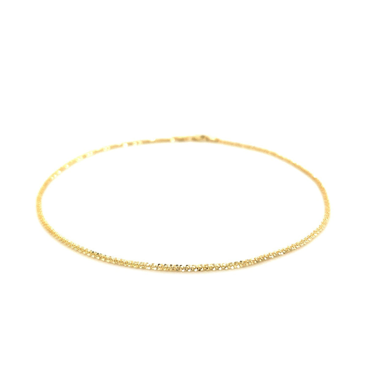14k Yellow Gold Sparkle Anklet 1.5mm RCJ