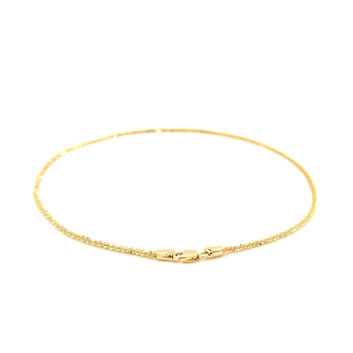14k Yellow Gold Sparkle Anklet 1.5mm RCJ