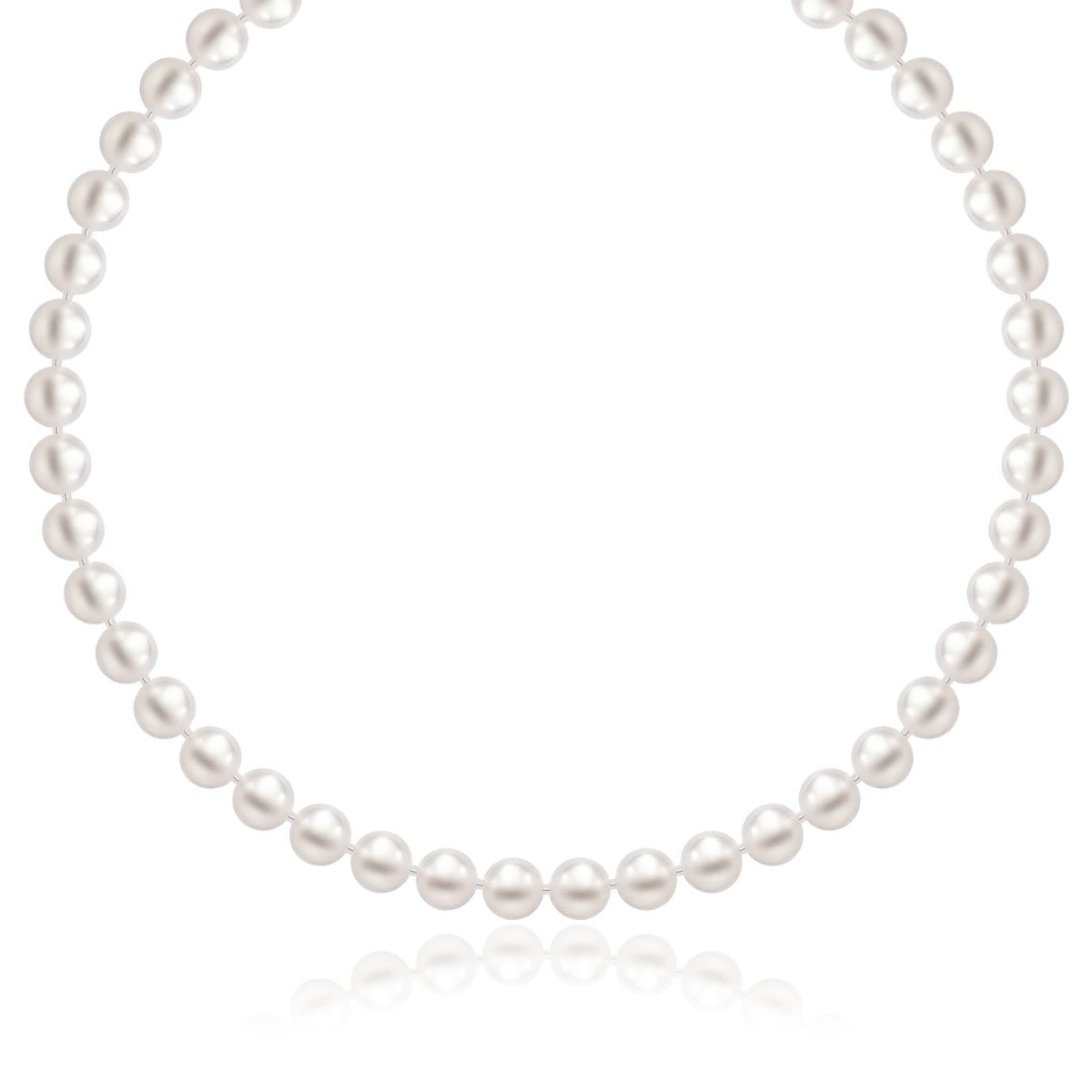 14k Yellow Gold Necklace with White Freshwater Cultured Pearls (6.0mm to 6.5mm) RCJ