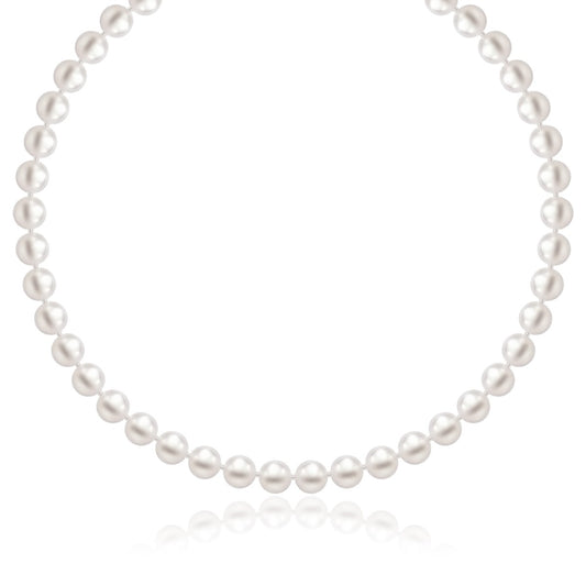 14k Yellow Gold Necklace with White Freshwater Cultured Pearls (6.0mm to 6.5mm) RCJ
