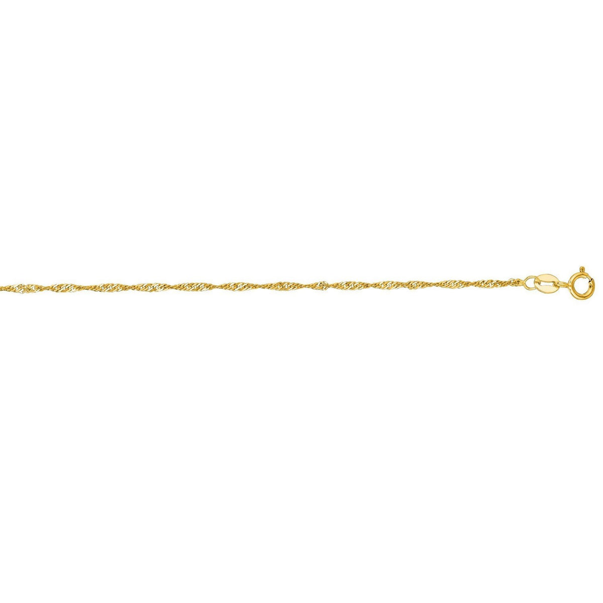 10k Yellow Gold Singapore Anklet 1.5mm RCJ