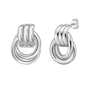 Sterling Silver Triple Door Knocker Hoop Earrings RCJ