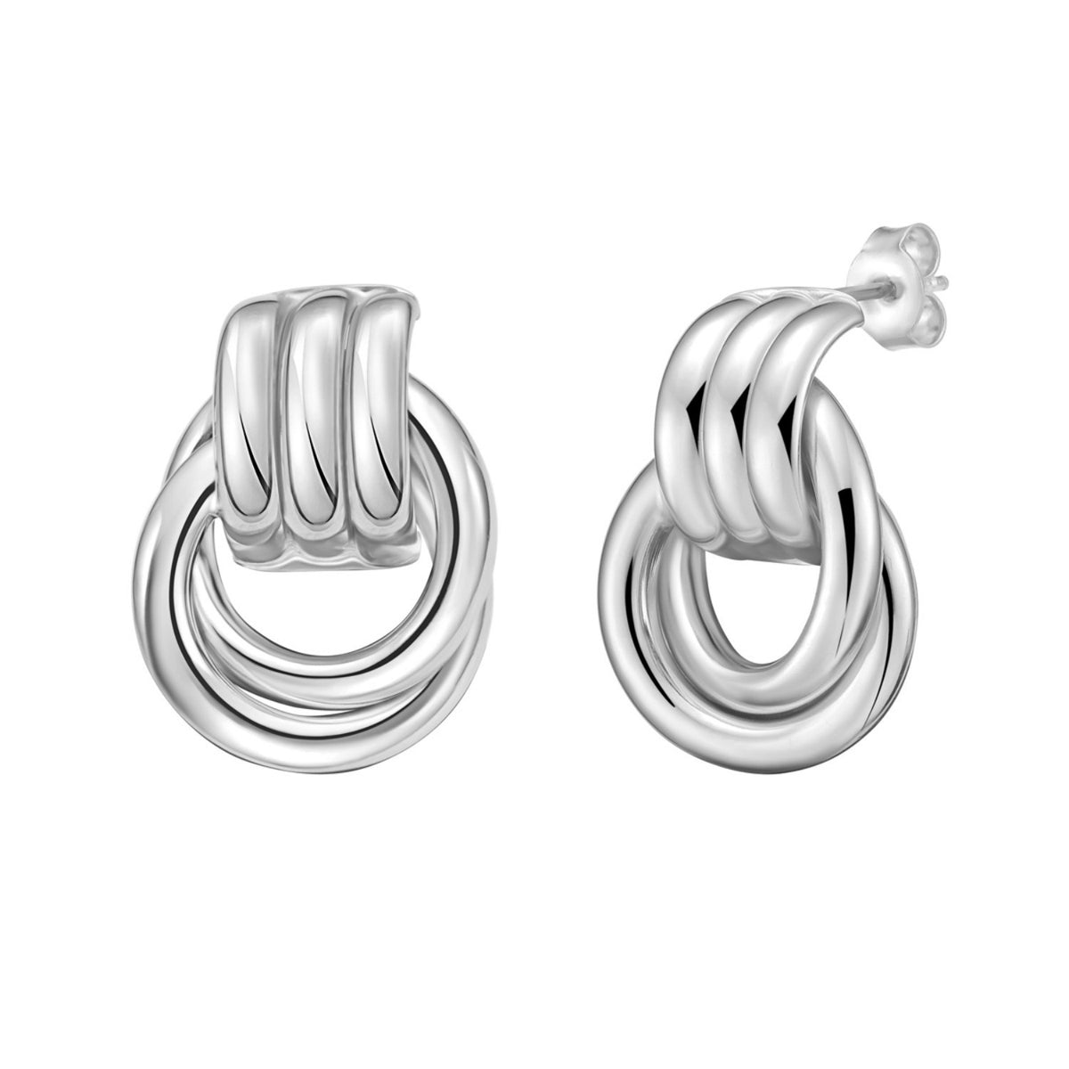 Sterling Silver Triple Door Knocker Hoop Earrings RCJ