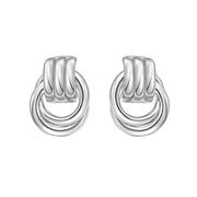 Sterling Silver Triple Door Knocker Hoop Earrings RCJ