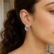 Sterling Silver Triple Door Knocker Hoop Earrings RCJ