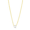 14K Yellow Gold Mini Diamond Q Initial Pendant Necklace Alba Luxe