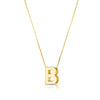 14K Yellow Gold Yours Truly Block Letter Initial B Necklace Alba Luxe
