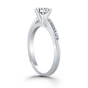14k White Gold Diamond Channel Cathedral Engagement Ring RCJ