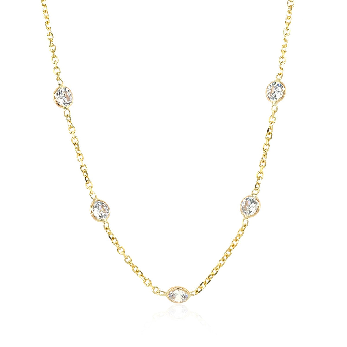 14k Yellow Gold CZ By the Yard Long Links RCJ