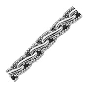 Oxidized Sterling Silver Mens Chain Bracelet in a Cable Motif (8.50 mm) RCJ
