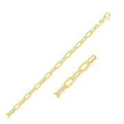 14k Yellow Gold Anklet with Flat Hammered Oval Links RCJ