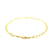 14k Yellow Gold Anklet with Flat Hammered Oval Links RCJ