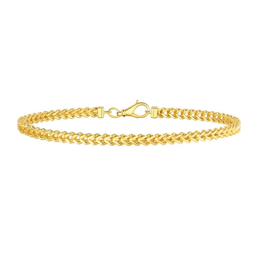 14k Yellow Gold Square Franco Bracelet  (4.40 mm) RCJ