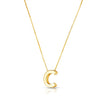 14K Yellow Gold Yours Truly Block Letter Initial C Necklace Alba Luxe