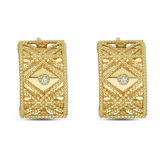 14K Yellow Gold Diamond Vannerie Earrings RCJ