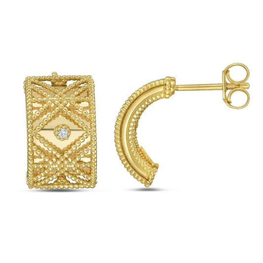 14K Yellow Gold Diamond Vannerie Earrings RCJ