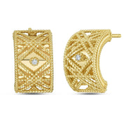 14K Yellow Gold Diamond Vannerie Earrings RCJ