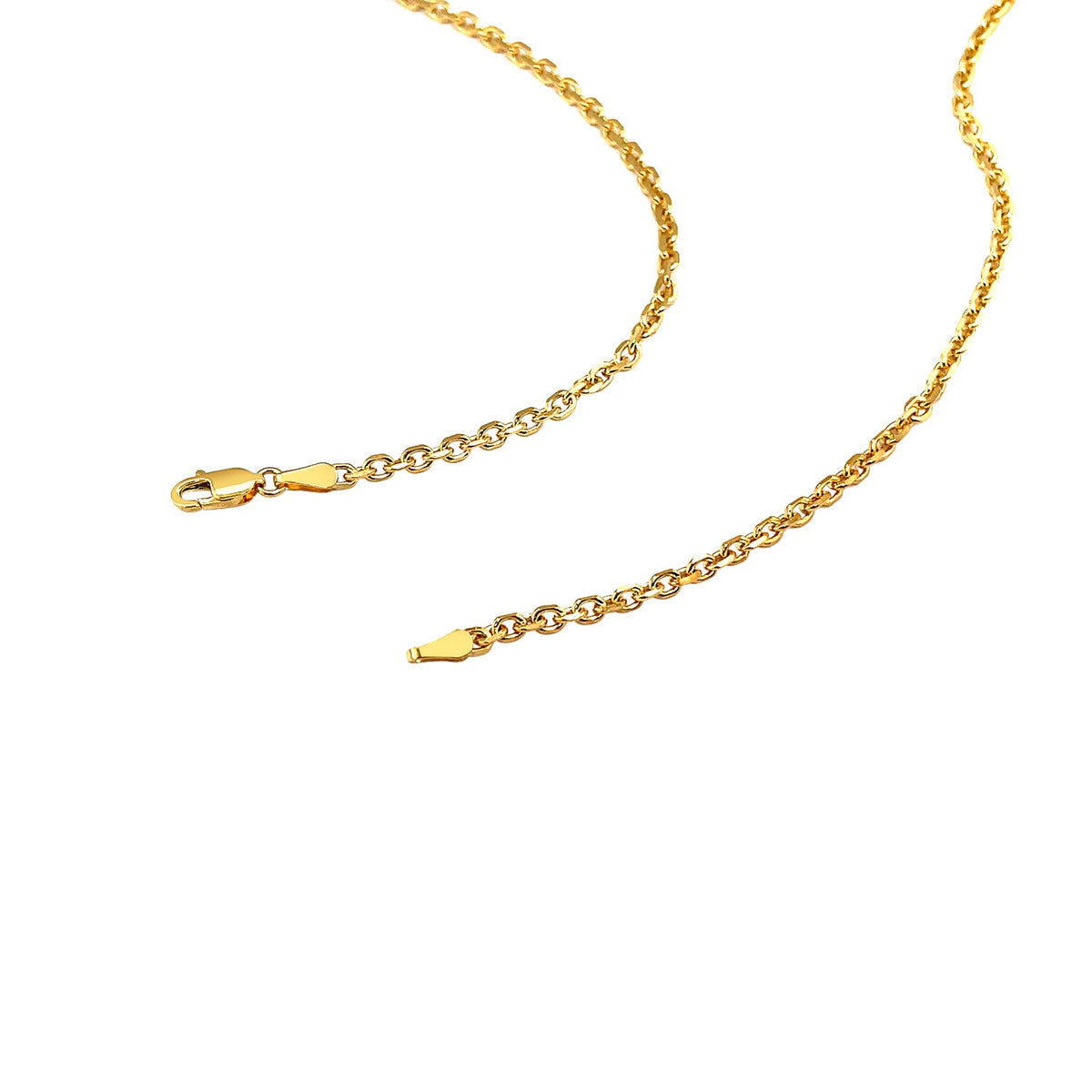 14k Yellow Gold Diamond Cut Cable Link Chain (2.60 mm) RCJ
