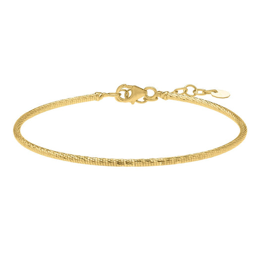 14K Yellow Gold Diamond Cut Stack Bangle Bracelet (1.80 mm) RCJ