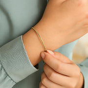 14K Yellow Gold Diamond Cut Stack Bangle Bracelet (1.80 mm) RCJ