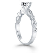 14k White Gold Fancy Shaped Diamond Engagement Ring RCJ