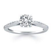 14k White Gold Micro Prong Diamond Cathedral Engagement Ring RCJ
