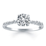 14k White Gold Diamond Engagement Ring with Shared Prong Diamond Accents RCJ